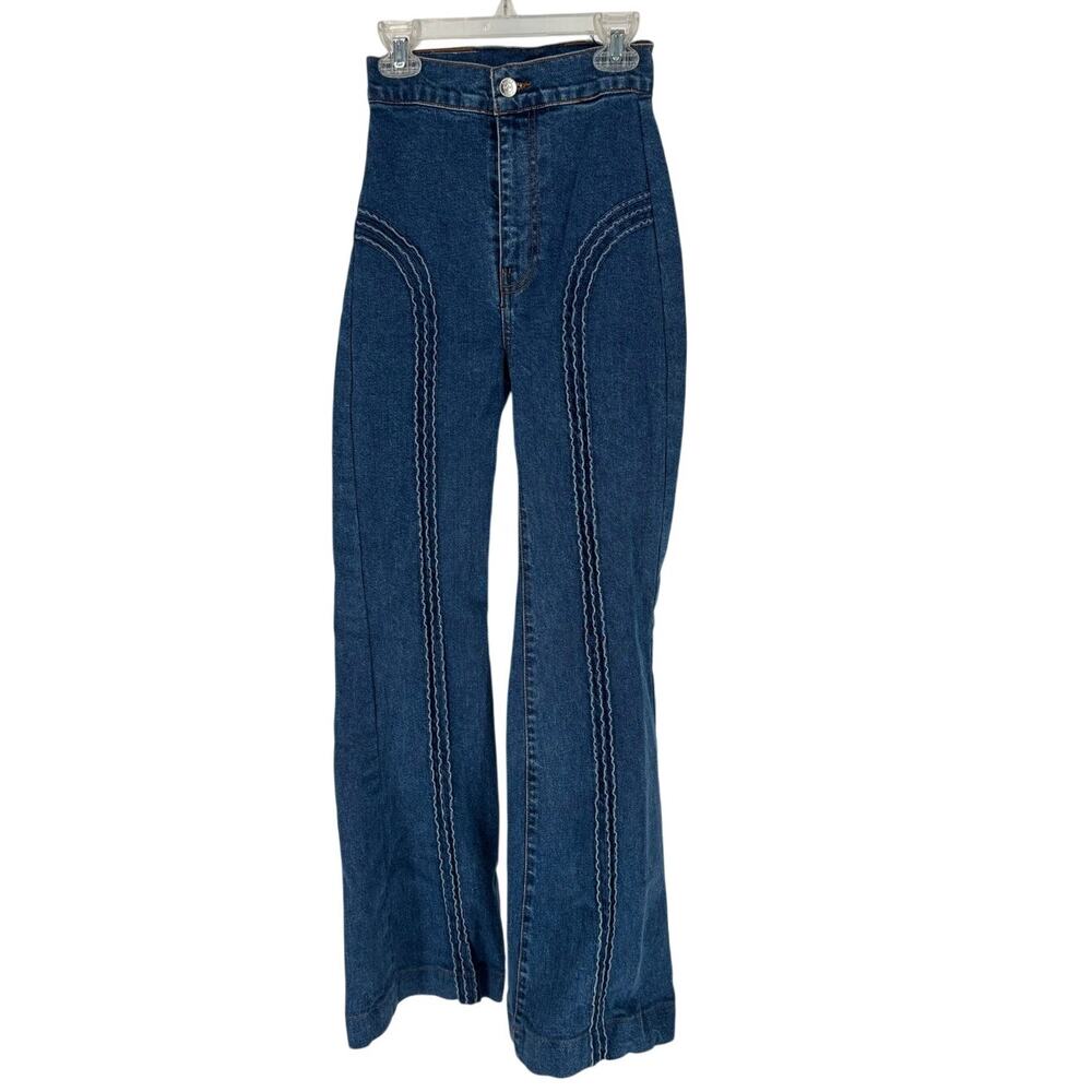Revice LA Retro Roller Girl High Waist Flare Jeans Womens 21x30 Boho 70s Y2K